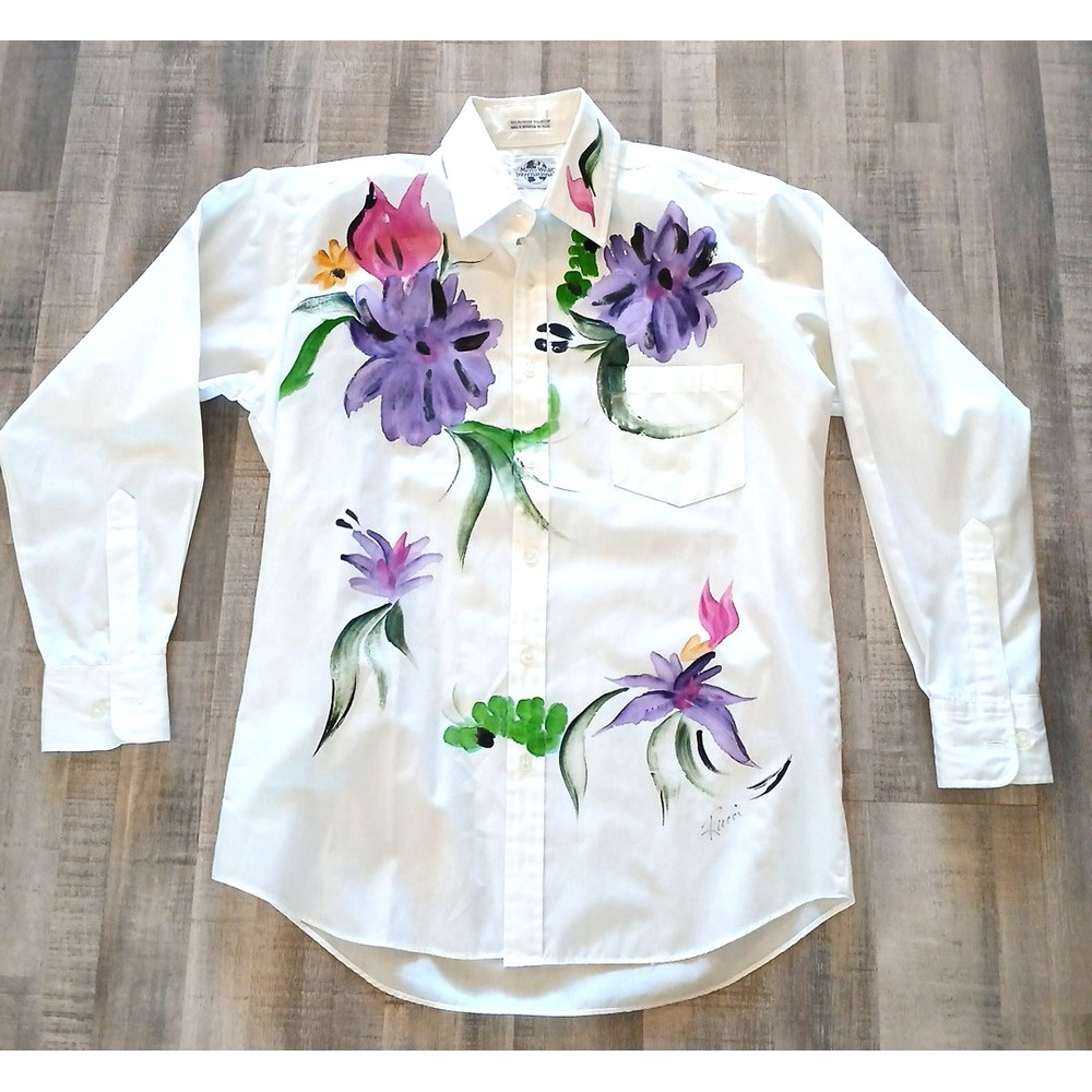 Vintage 70S 80s Mens Wear International Shirt Med Large Long Sleeve Rucci Artist